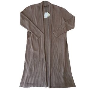 Barefoot Dreams CozyChic Ultra Lite Long Cardigan Women's XL Taupe Catalina‎ NWT